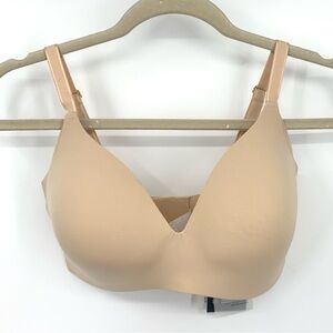 Knix Women Size 6 34DD 32DDD Bra Beige Brown Wing Woman Wire Free Hook Eye